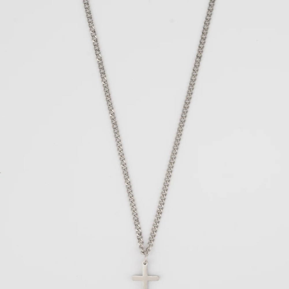 Classic Silver Cross Pendant Necklace